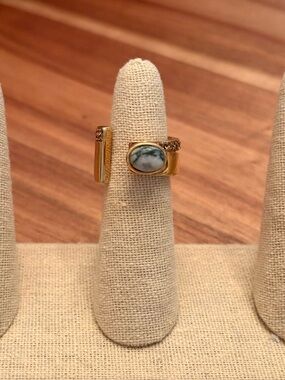 J.Crew | Black and White Agate Ring | Size 5